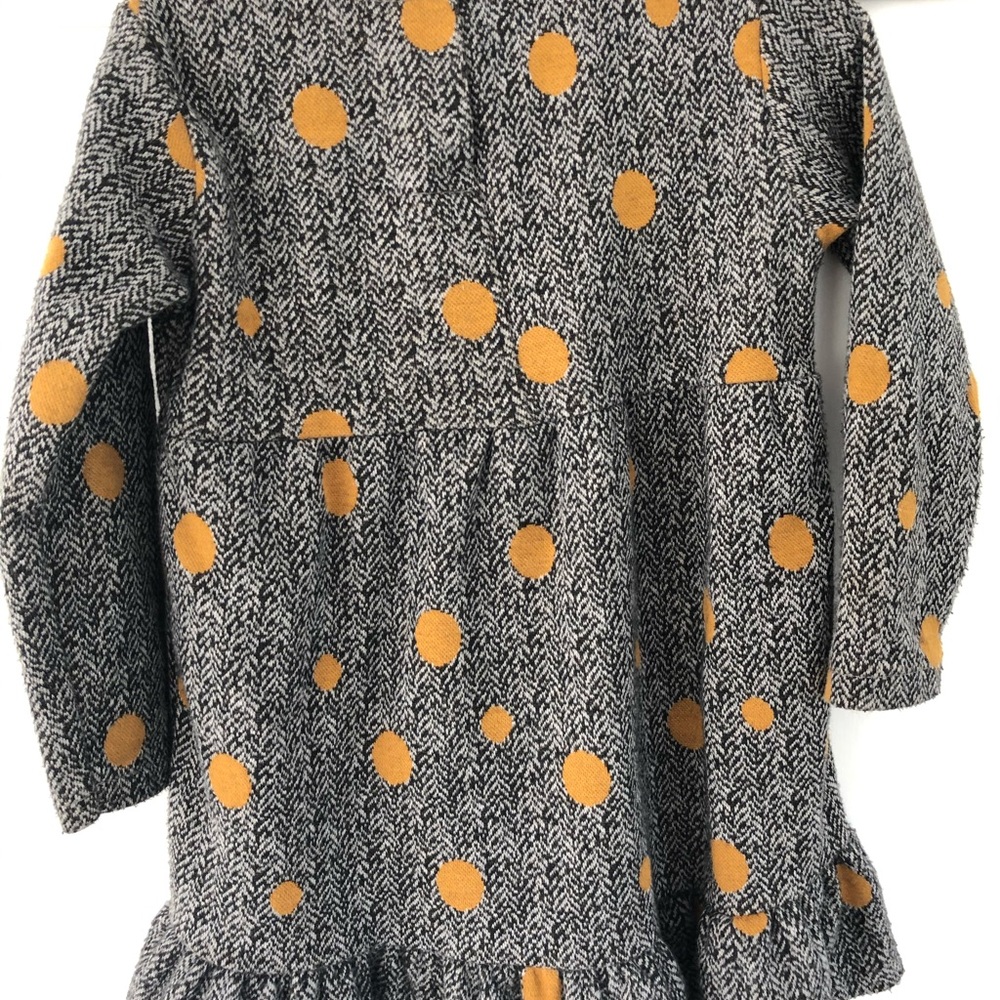 Zara gray & mustard dot dress Size 2/3 - Picture 3 of 4